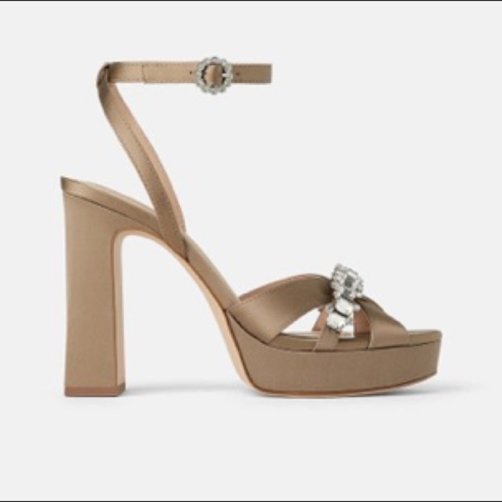 Zara Platform Rhinestone Heels - Picture 4 of 7